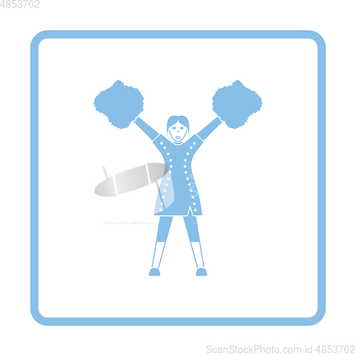 Image of American football cheerleader girl icon