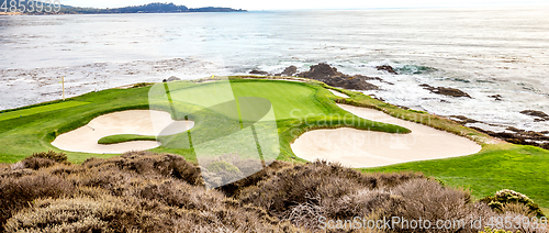 Image of Pebble Beach golf course, Monterey, California, usa