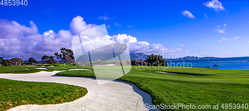 Image of Pebble Beach golf course, Monterey, California, usa