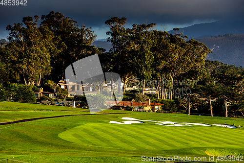 Image of Pebble Beach golf course, Monterey, California, usa