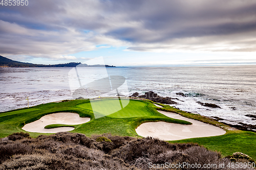 Image of Pebble Beach golf course, Monterey, California, usa