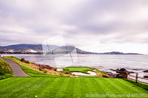 Image of Pebble Beach golf course, Monterey, California, usa