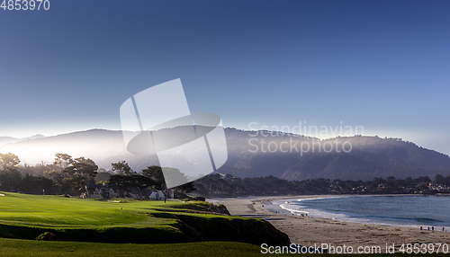 Image of Pebble Beach golf course, Monterey, California, usa