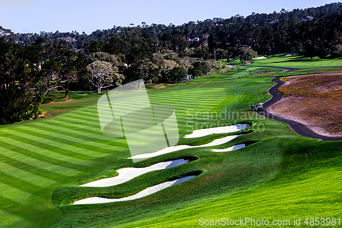 Image of Pebble Beach golf course, Monterey, California, usa