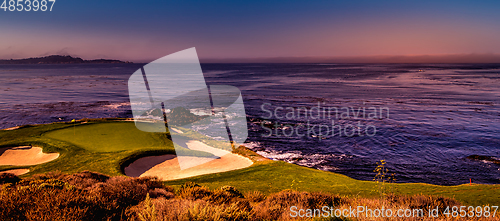 Image of Pebble Beach golf course, Monterey, California, usa