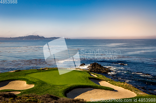 Image of Pebble Beach golf course, Monterey, California, usa