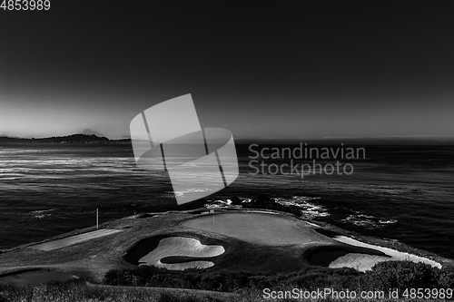 Image of Pebble Beach golf course, Monterey, California, usa