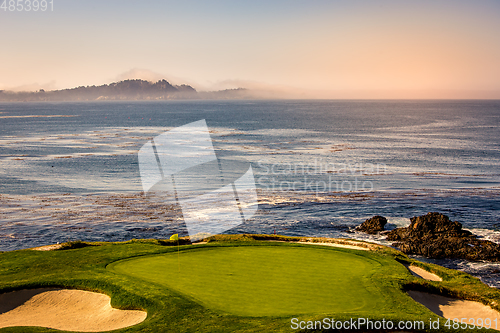 Image of Pebble Beach golf course, Monterey, California, usa