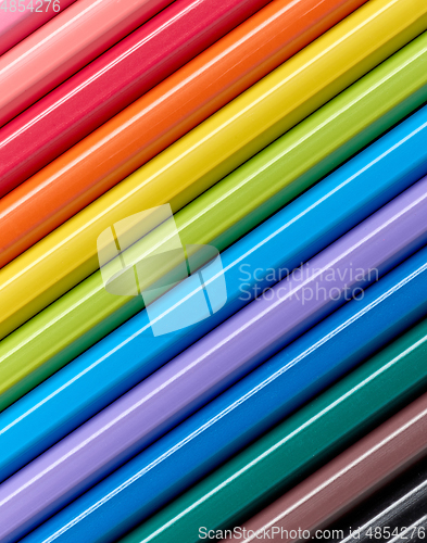 Image of wooden color pencils