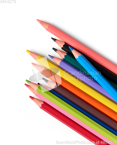 Image of wooden color pencils