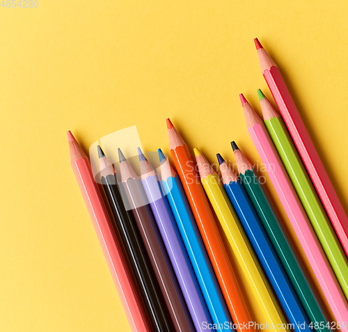 Image of wooden color pencils