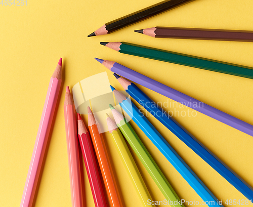 Image of wooden color pencils