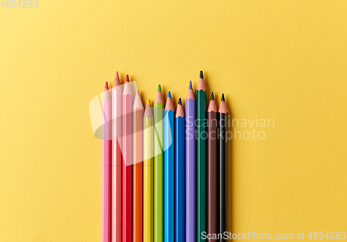 Image of wooden color pencils