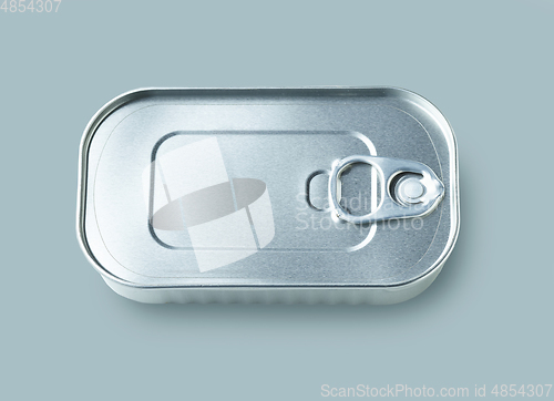 Image of metal can isolated on grey background