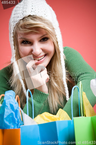 Image of Shopping caucasian girl