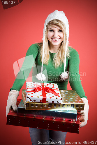 Image of Caucasian girls with gifts