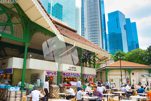 Image of People at food court. Singapore