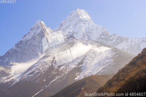 Image of Ama Dablam summit in Himalayas Everest base camp trek