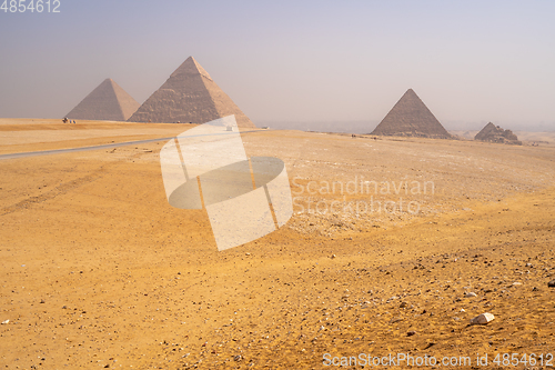 Image of Pyramids of Giza near Cairo Egypt