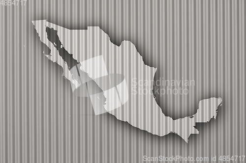 Image of Map of Mexico on corrugated iron