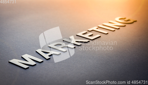 Image of Word marketing written with white solid letters