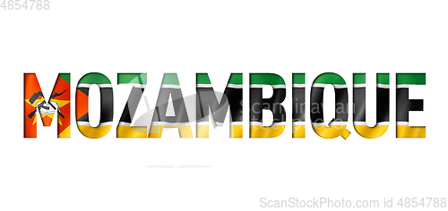 Image of mozambique flag text font