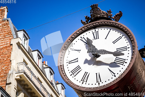 Image of Public clock detail in Paris