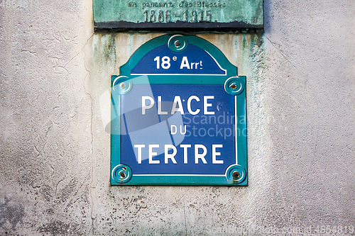 Image of Place du Tertre street sign, Paris, France