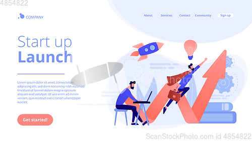 Image of Start up launch concept landing page.