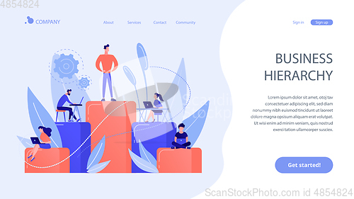 Image of Business hierarchy concept landing page.