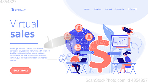 Image of Virtual sales concept landing page.