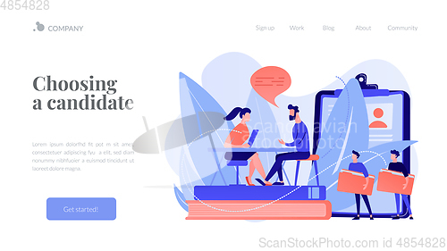 Image of Job interview concept landing page.