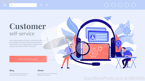 Image of Customer self-service concept landing page.