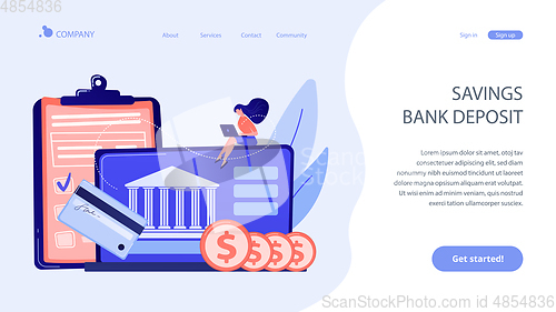 Image of Bank account concept landing page.