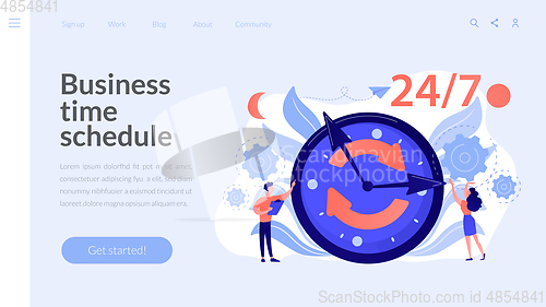 Image of 24 7 service concept landing page.