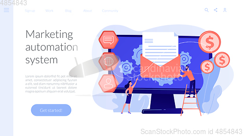 Image of Marketing automation system concept landing page.