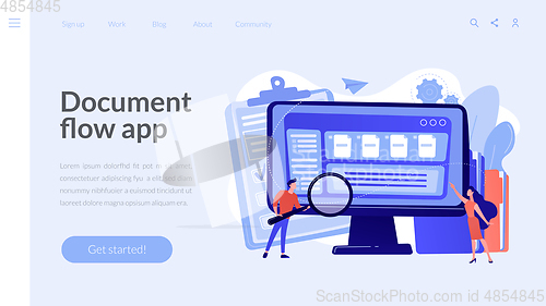 Image of Document management soft concept landing page.