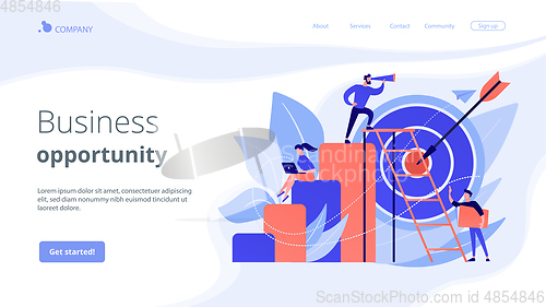 Image of Business opportunity concept landing page.