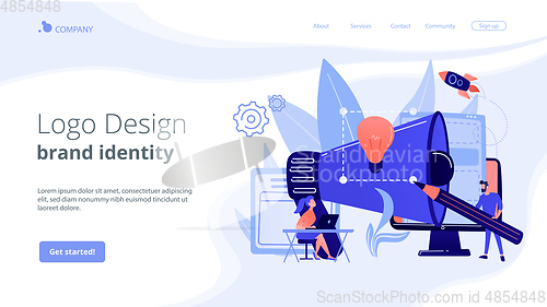 Image of Brand identity concept landing page.