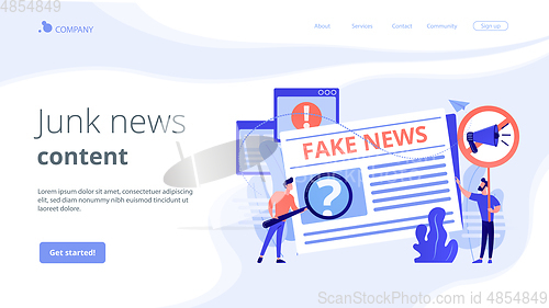 Image of Fake news concept landing page