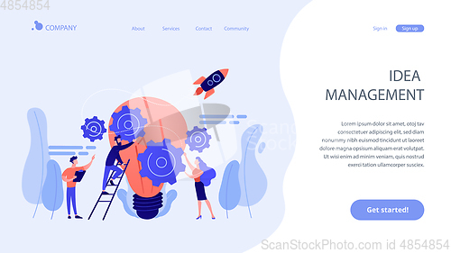 Image of Idea management concept landing page.
