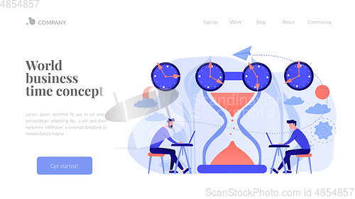 Image of Time zones concept landing page.
