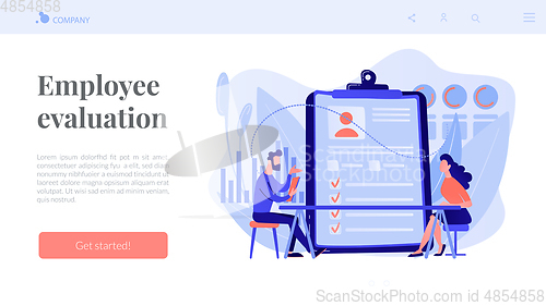 Image of Employee assessment concept landing page.