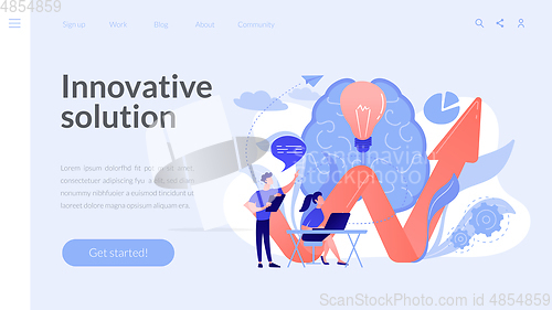 Image of Innovative solution concept landing page.