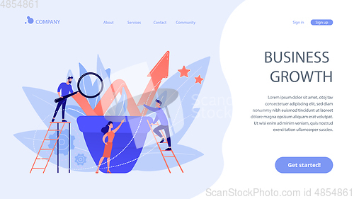 Image of Business growth concept landing page.