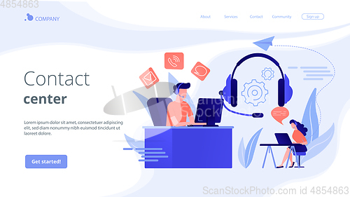 Image of Contact center concept landing page.