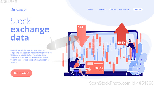 Image of Stock market concept landing page.