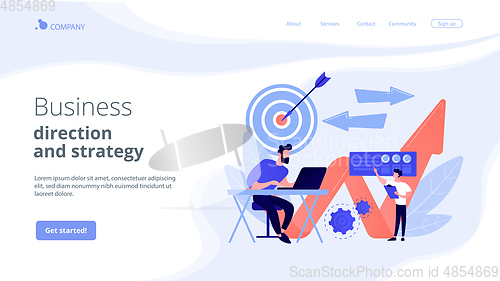 Image of Business direction concept landing page.
