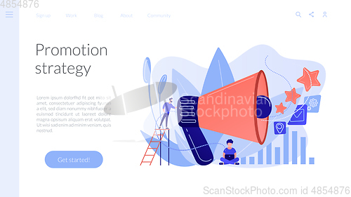 Image of Promotion strategy concept landing page.