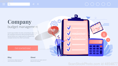 Image of Budget planning concept landing page.